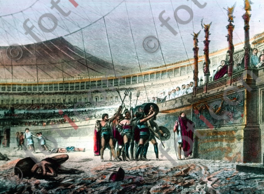 Galdiatoren huldigen dem Kaiser | Gladiators pay tribute to the Emperor - Foto simon-107-040.jpg | foticon.de - Bilddatenbank für Motive aus Geschichte und Kultur